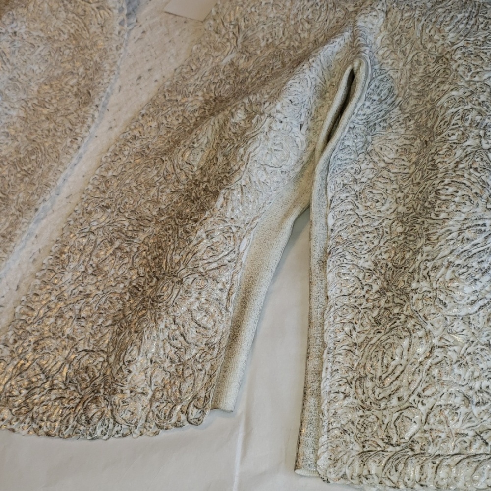 Nic + Zoe New Shimmered Metallic Lace Jacket XL - Picture 8 of 8